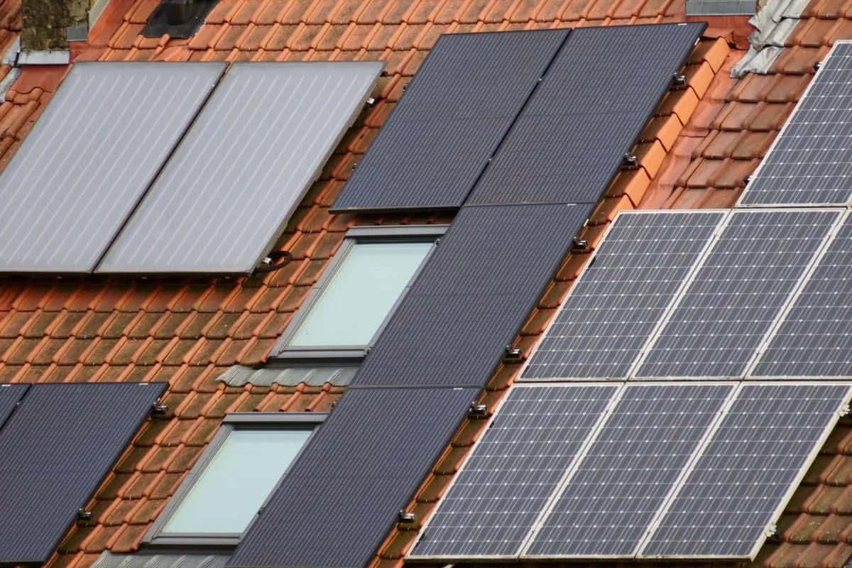 Solar panels fitted to a residential roof
