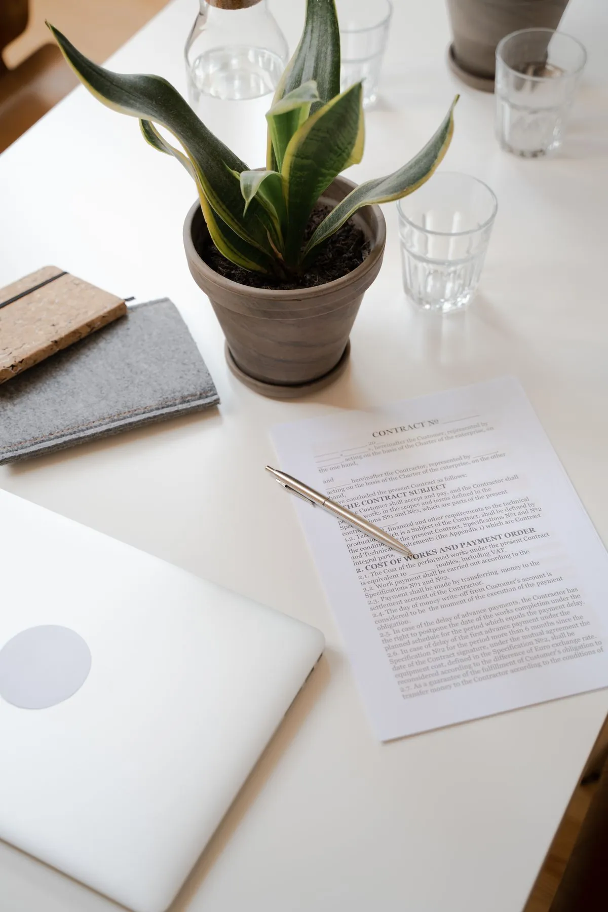Tenancy paperwork arranged on a desk