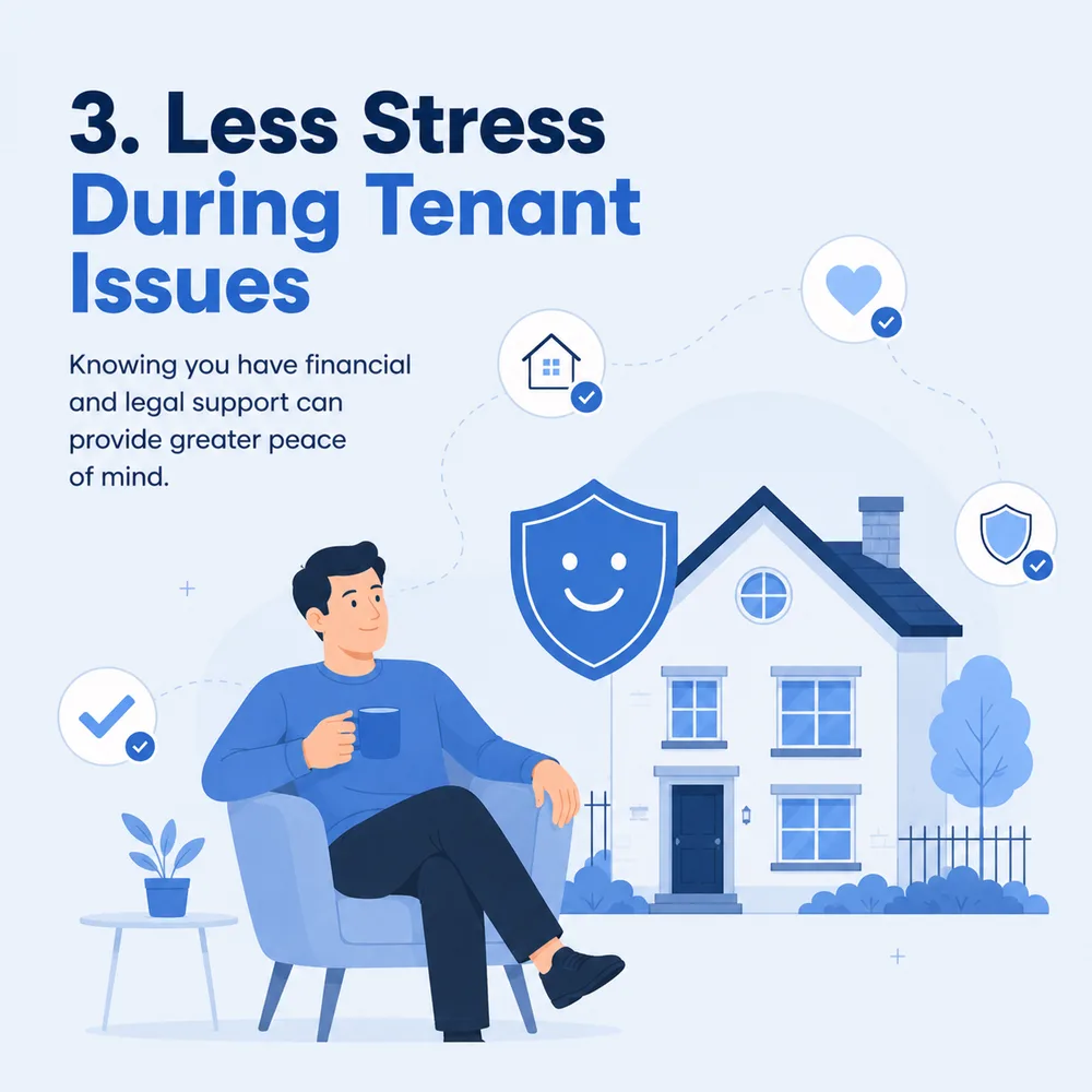 Reason 3: less stress during tenant issues, with financial and legal backing